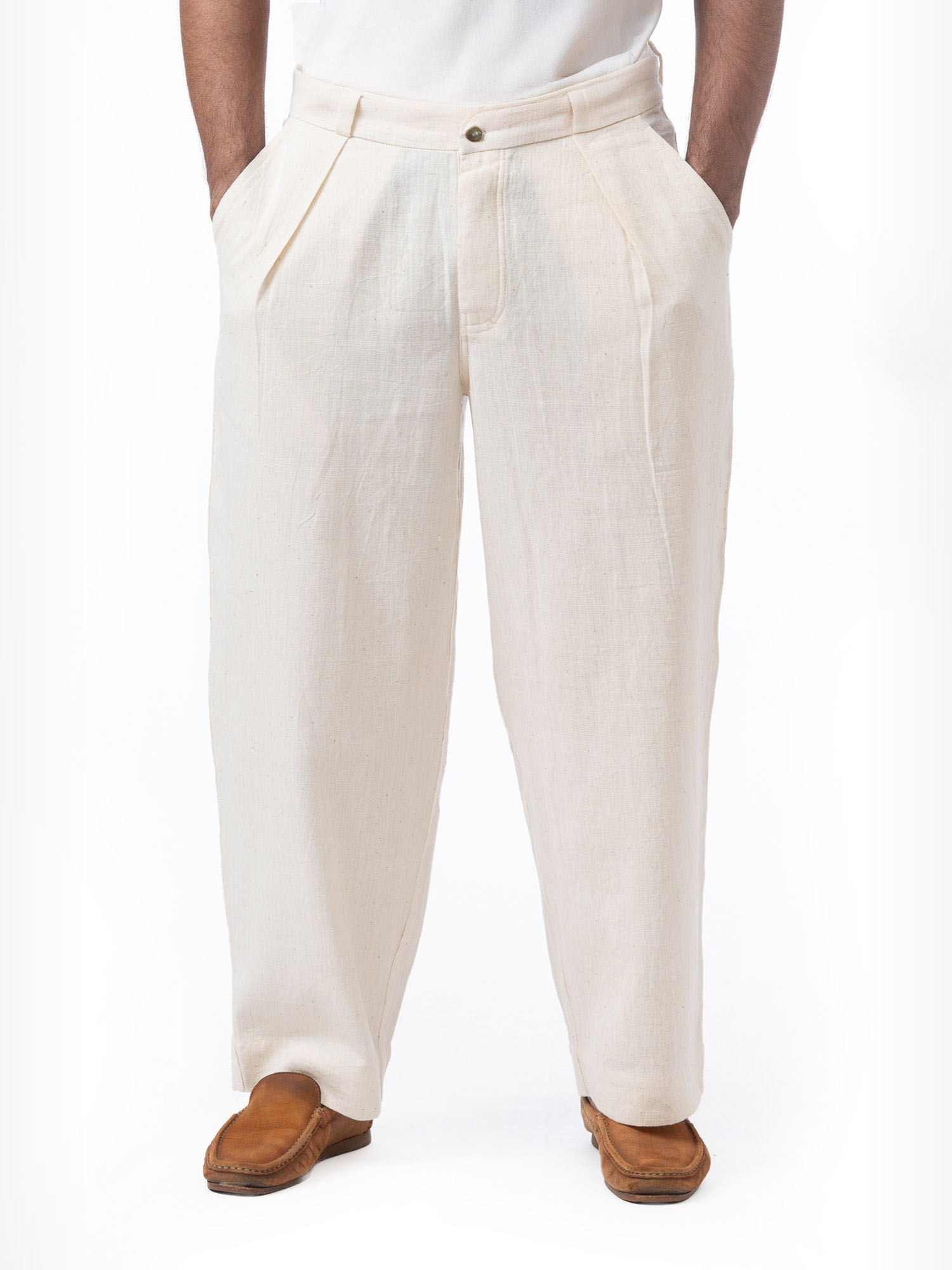 Reverse Pleat Baggy Trousers